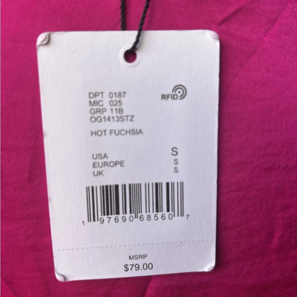 Gibson Latimer Blouse Top S/M Hot Pink Draped Neck Long Sleeve NEW MSRP $79 - Picture 6 of 6